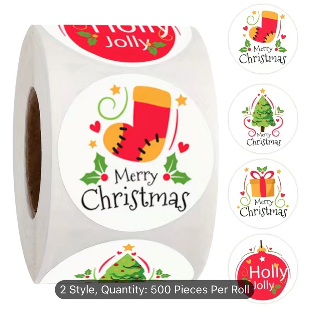 Christmas wrapping stickers
